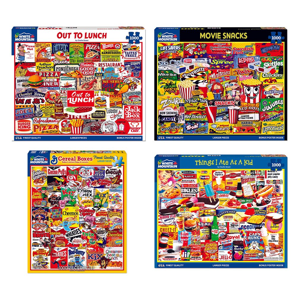 Set of 4: Artist Charlie Girard - Favorite Foods Bundle 1000 piece