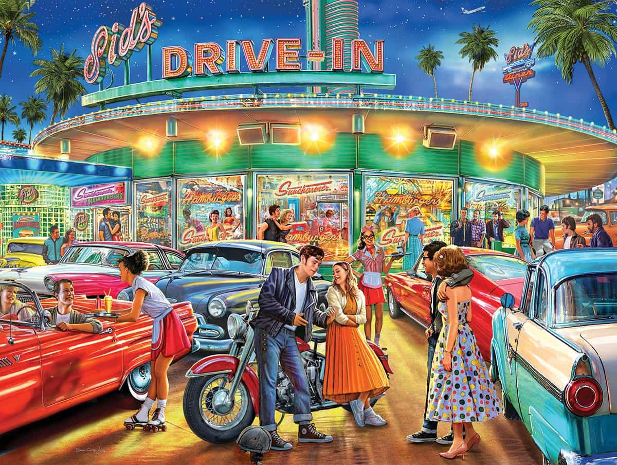 Set of 3: Artist Steve Crisp - Diners and Drive-In Bundle 1000 piece