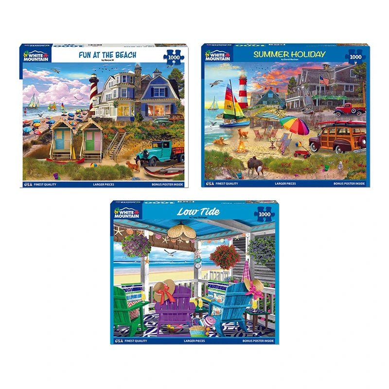 Set of 3: NEW Seaside Retreats Bundle 1000 piece
