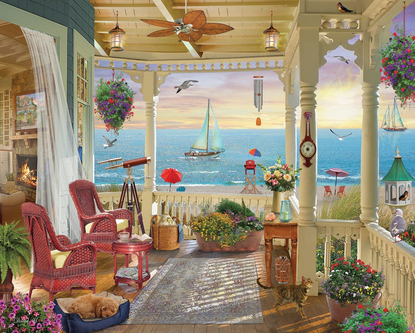 Set of 4: Artist David Maclean - Coastal Retreats Bundle 1000 piece