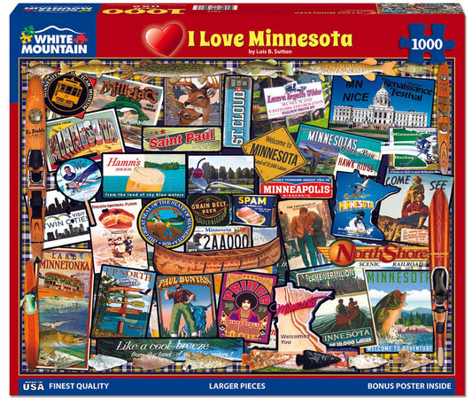 I Love Minnesota (1469pz) - 1000 Piece Jigsaw Puzzle