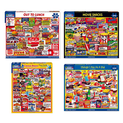Set of 4: Artist Charlie Girard - Favorite Foods Bundle 1000 piece