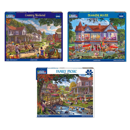 Set of 3: Artist Steve Crisp - Country Retreats Bundle 1000 piece
